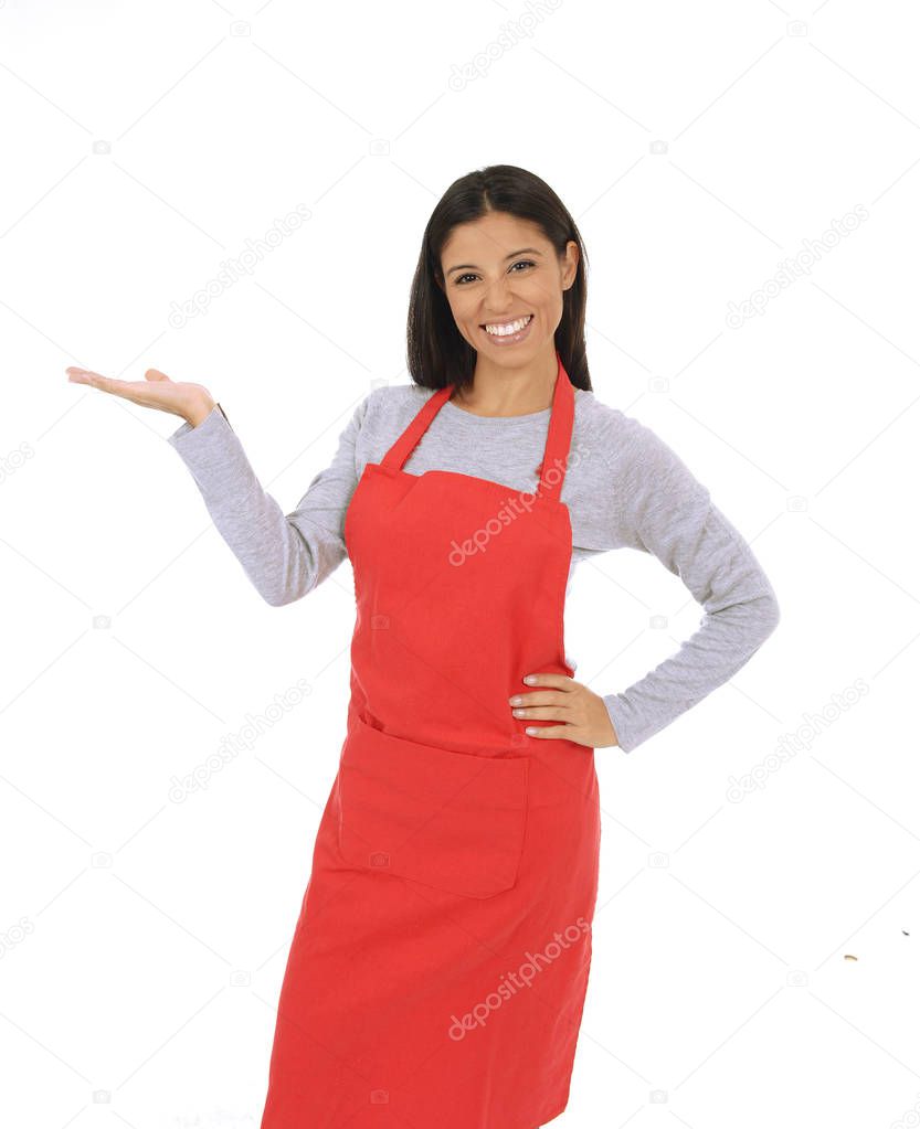 corporate portrait of young attractive hispanic home cook woman 