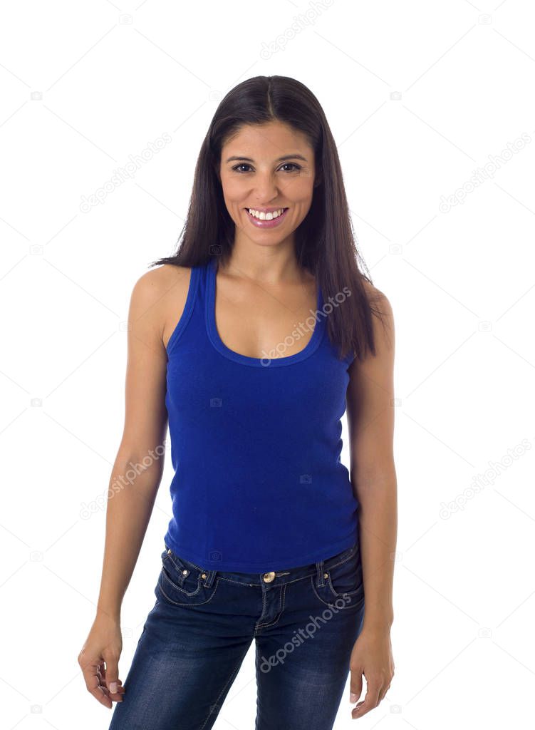 An Attractive Hispanic Embracing Attractive Hispanic In Casual Top And