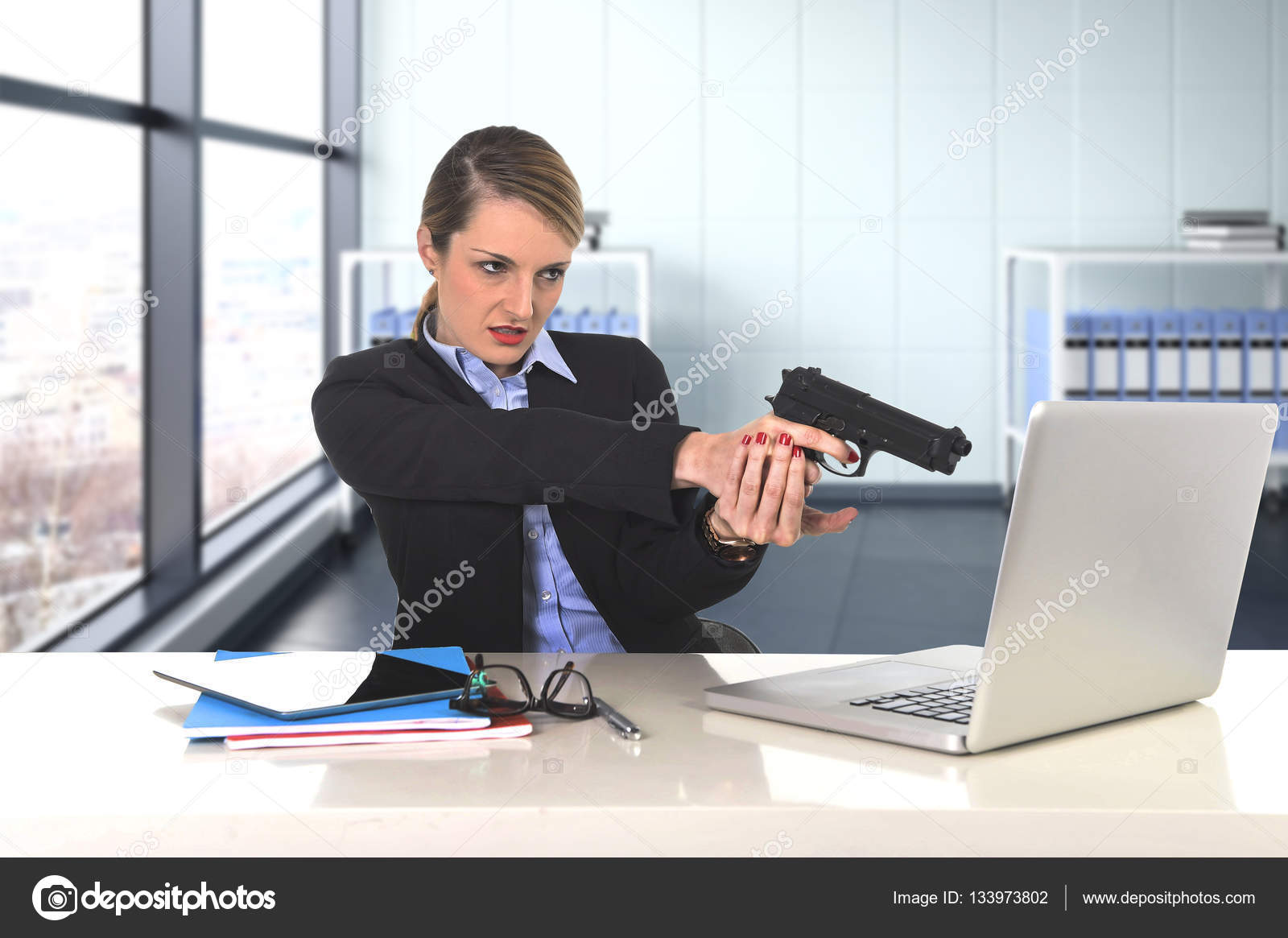 stock photo gun pointed at screen stock photo gun pointed at screen
