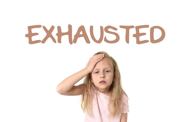 Aprender vocabulario inglés tarjeta escolar con la palabra exhaustos —  Fotos de Stock