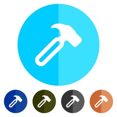 Simgeler düz işçi çekiç