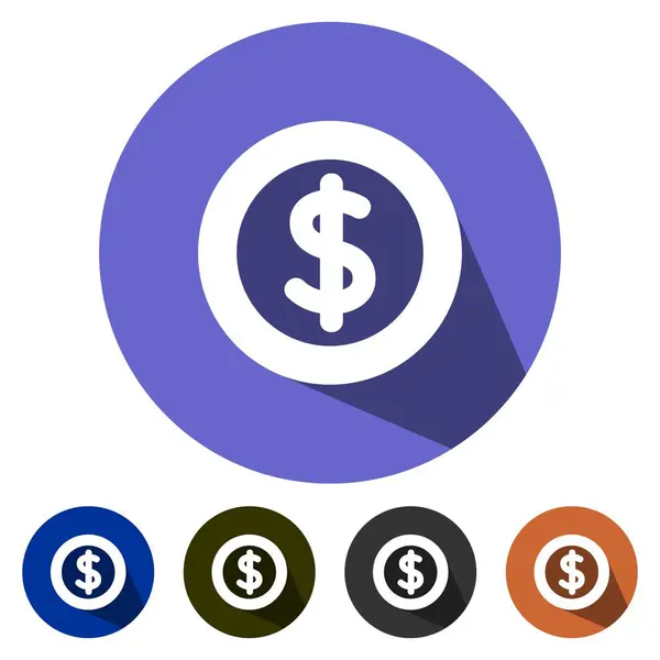 Pictogrammen Flat dollar munt — Stockvector