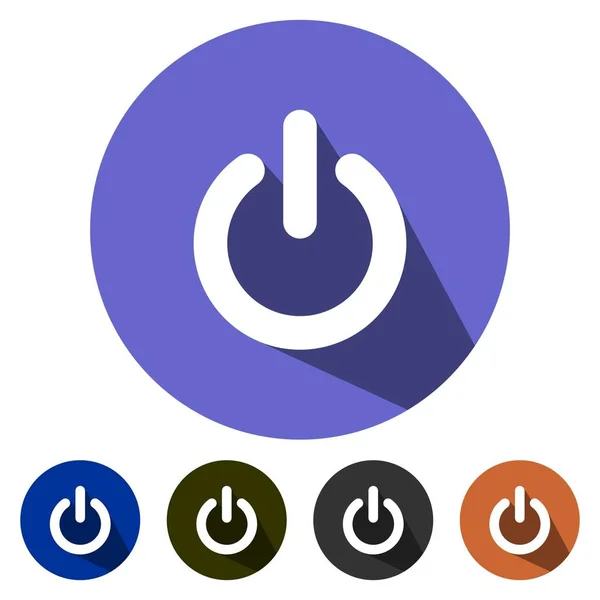 Iconos Botón de encendido plano — Vector de stock