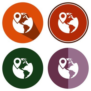 simgeler düz dünya konumu