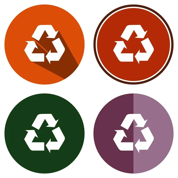 Icônes plat recyclage — Image vectorielle