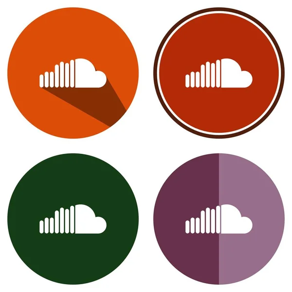 Pictogrammen platte soundcloud — Stockvector