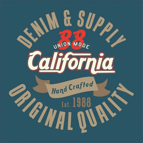 Diseño letras california calidad original — Vector de stock