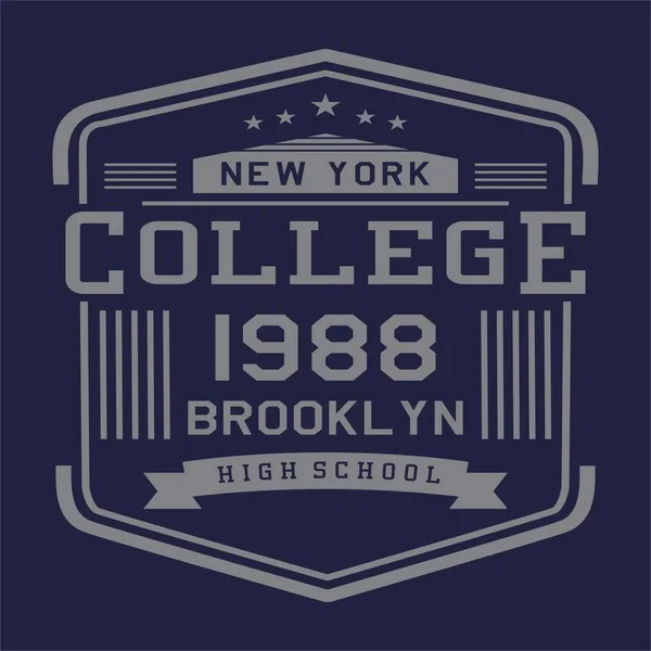 Letras de diseño new yrk college brooklyn — Vector de stock