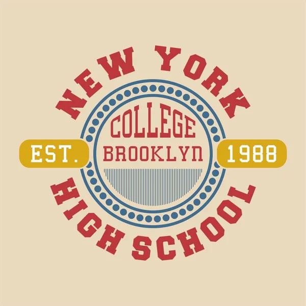 Letras de diseño New York College Brooklyn — Vector de stock