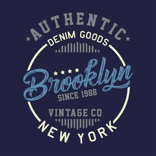 Letras de diseño auténtica brooklyn vintage — Vector de stock