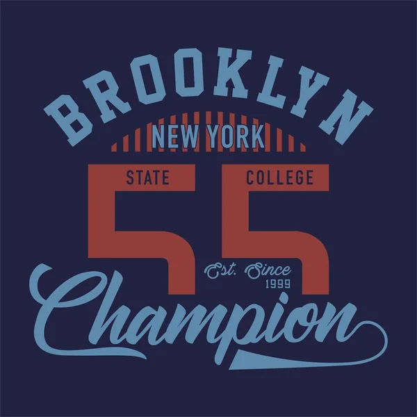 Letras de diseño brooklyn campeón de Nueva York — Vector de stock