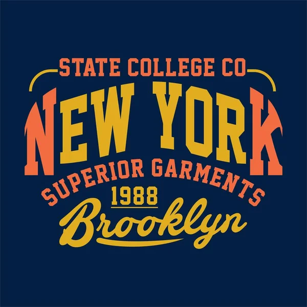 Graphic STATE COLLEGE NUEVA YORK SUPERIOR GARMENTS — Vector de stock