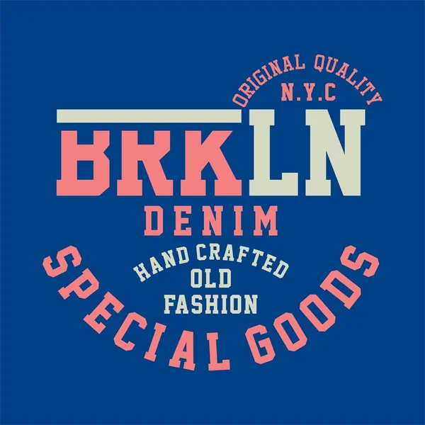 Gráfica original calidad brooklyn denim — Vector de stock