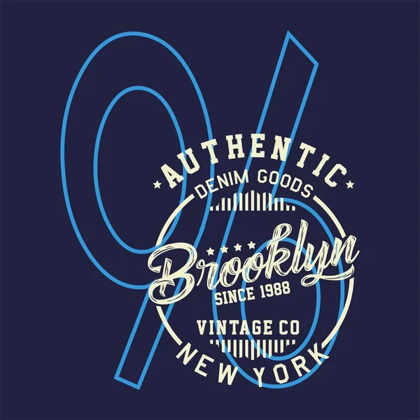 Gráfico autêntico brooklyn vintage —  Vetores de Stock