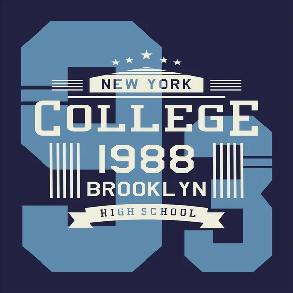 Colegio gráfico de Nueva York Brooklyn School — Vector de stock