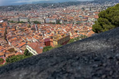 Tepeden panoramik manzara Güzel şehir, Fransa.