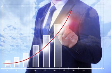 İş adamı gösteren büyüme