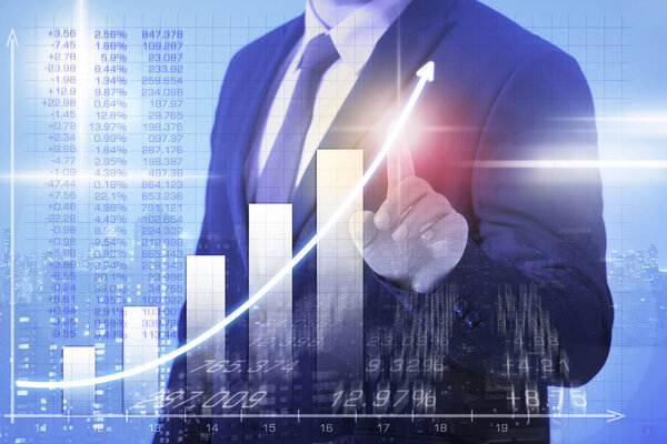 Business Man growing profits
