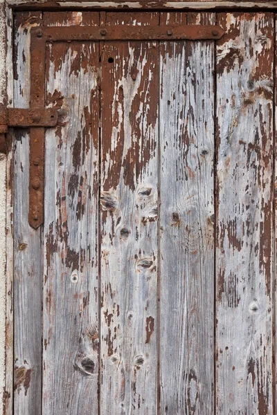 Rusty hinge wooden door — Stock Photo, Image