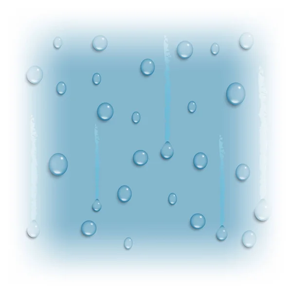 Gotas de água em fundo azul —  Vetores de Stock