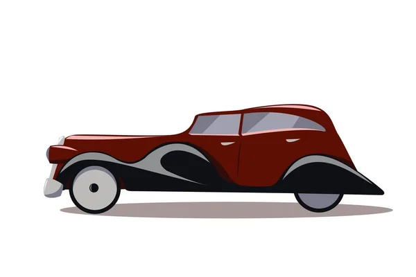 Antiguo Coche Rojo Los Años Veinte Aislado Sobre Fondo Blanco — Archivo Imágenes Vectoriales