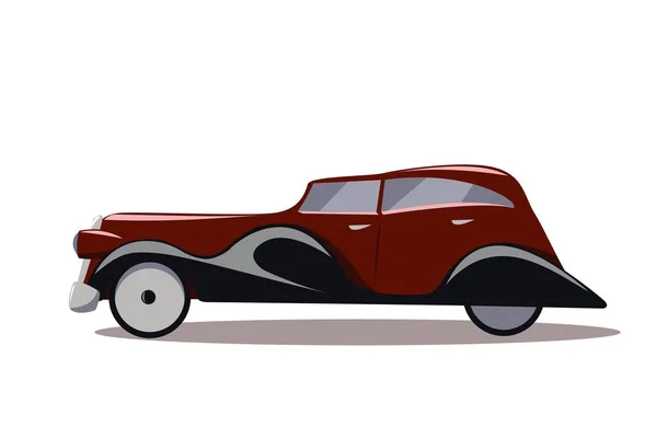 Old Red Car Twenties Isolated White Background Vintage Car Vector — Stock Vector