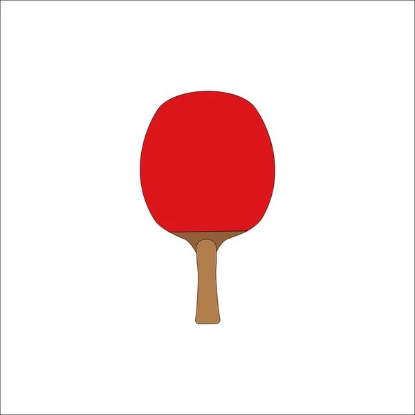 Rood racket voor tafeltennis. Geïsoleerd op witte achtergrond. Vectorillustratie. — Stockvector