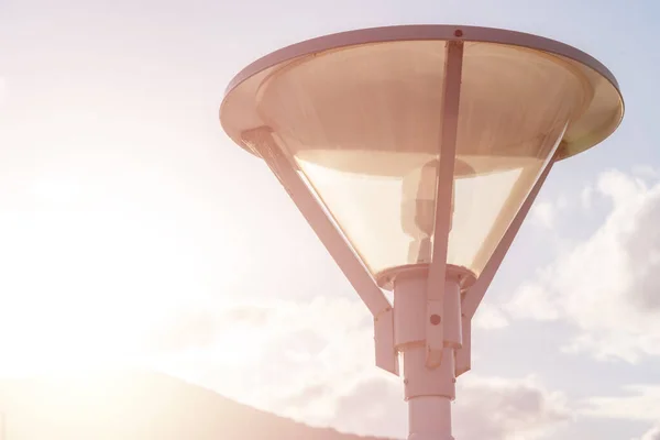 Close Street Light Outdoors Sunset — Stock Photo, Image