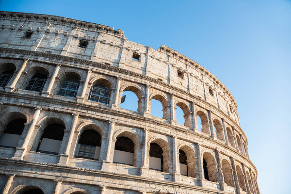 Detail view of old colosseum in Rome, Italy.