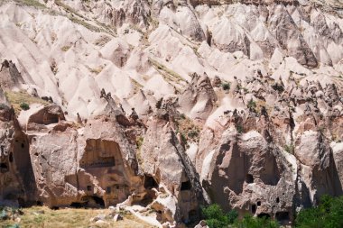 Türkiye 'nin Kapadokya kentindeki volkanik kaya oluşumları