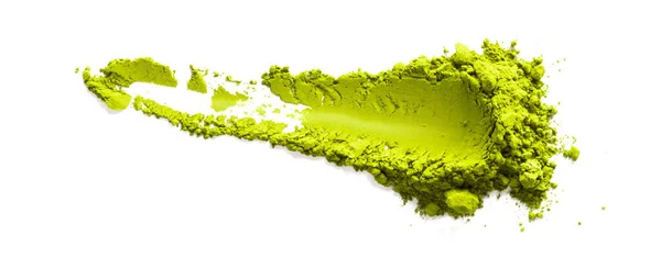 Haufen Grüner Matcha Teepulver Auf Weißem Hintergrund — Stockfoto