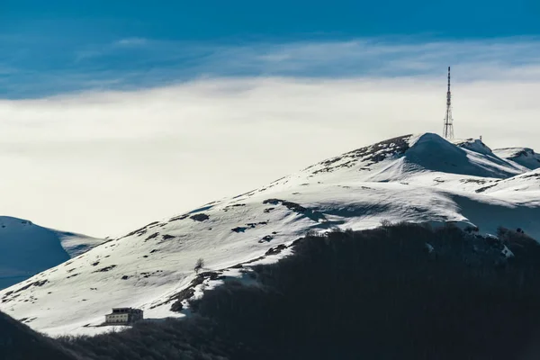Peak Mountain Snow Antenna Top — Stock Photo, Image