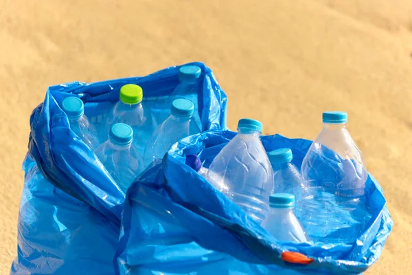 Concept Pollution Plastic Bottles Beach — Stock Photo, Image