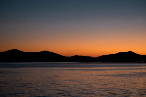 Puesta Sol Del Lago Tazawa Semboku Akita Japón —  Fotos de Stock