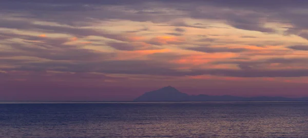 Pôr Sol Mar Com Fundo Colorido Céu — Fotografia de Stock