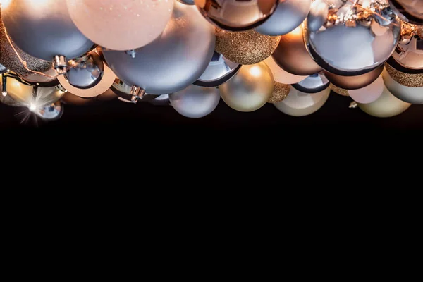Close View Christmas Decorations Black Background — Stock Photo, Image