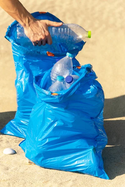 Concept Pollution Plastic Bottles Beach — Stock Photo, Image