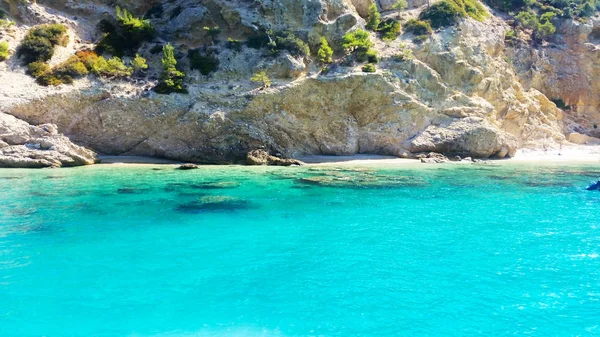 Vista Sobre Agua Mar Azul Turquesa Playa Privada Salvaje Con — Foto de Stock