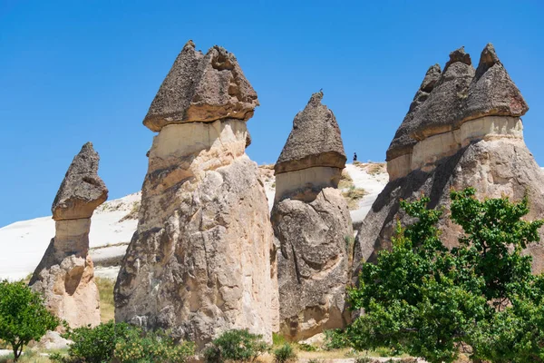 Volcanic rock formations of Cappadocia, Turkey in open air museum.