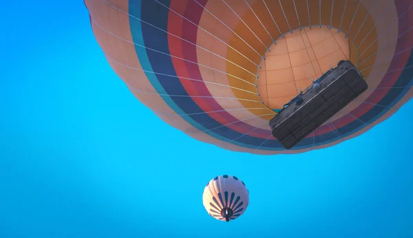 Vista Inferior Balões Quente Céu — Fotografia de Stock
