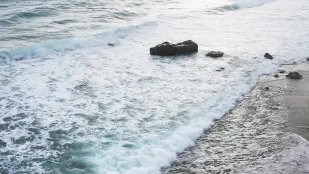 Vue Aérienne Sur Mer Pendant Tempête Ralenti — Video