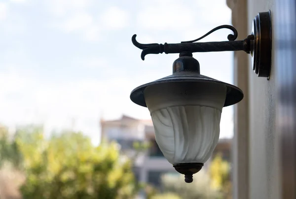 Close Lantern Wall Outdoors — Stock Photo, Image