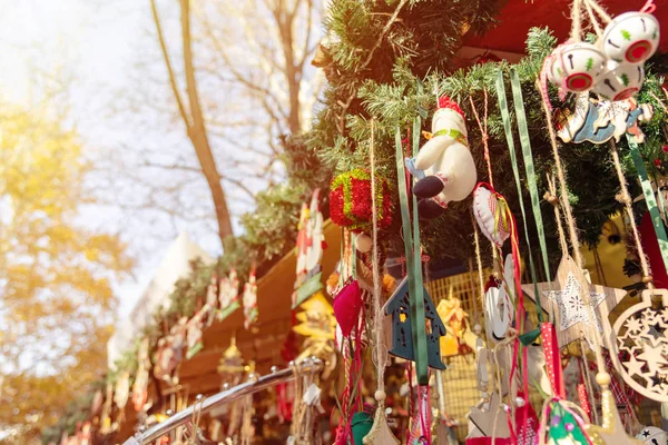 Advento Decoração Justa Mercado Natal — Fotografia de Stock