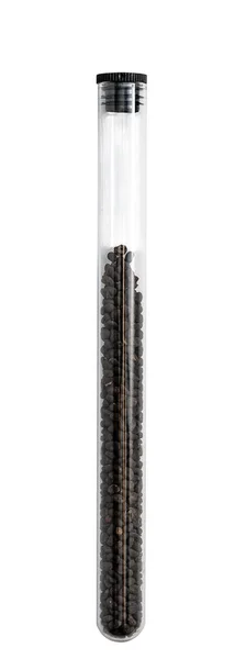 Babchi Samen Glasröhre Isoliert Auf Weißem Hintergrund — Stockfoto