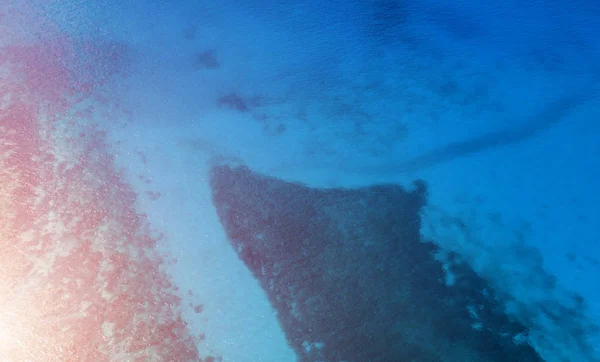 Вид Воздуха Голубой Океан Подводным Коралловым Рифом Тропики — стоковое фото