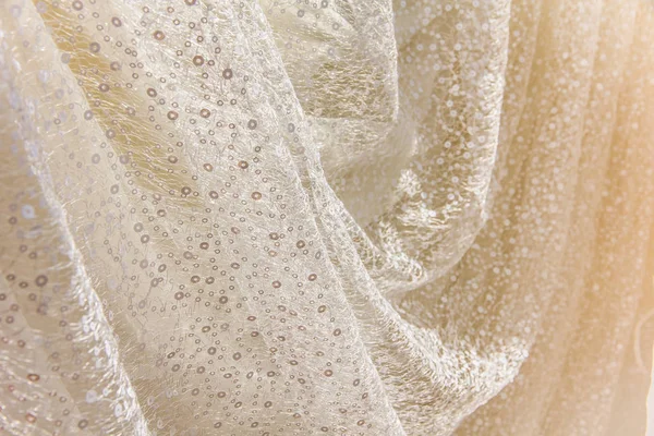 Detalhes do vestido de noiva tecido e belo bordado weddi — Fotografia de Stock