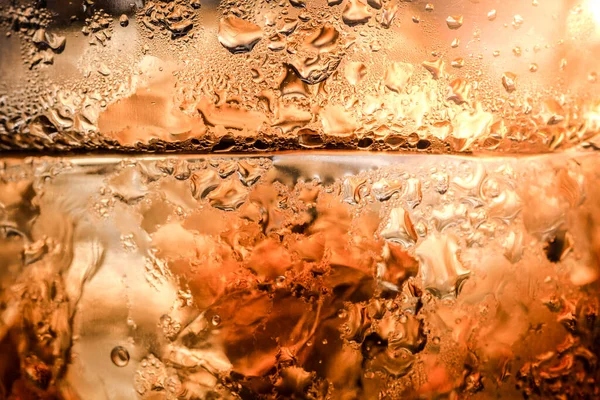 Cola Dryck Med Isbitar Konsistens Och Bubbla Som Abstrakt Bakgrund — Stockfoto