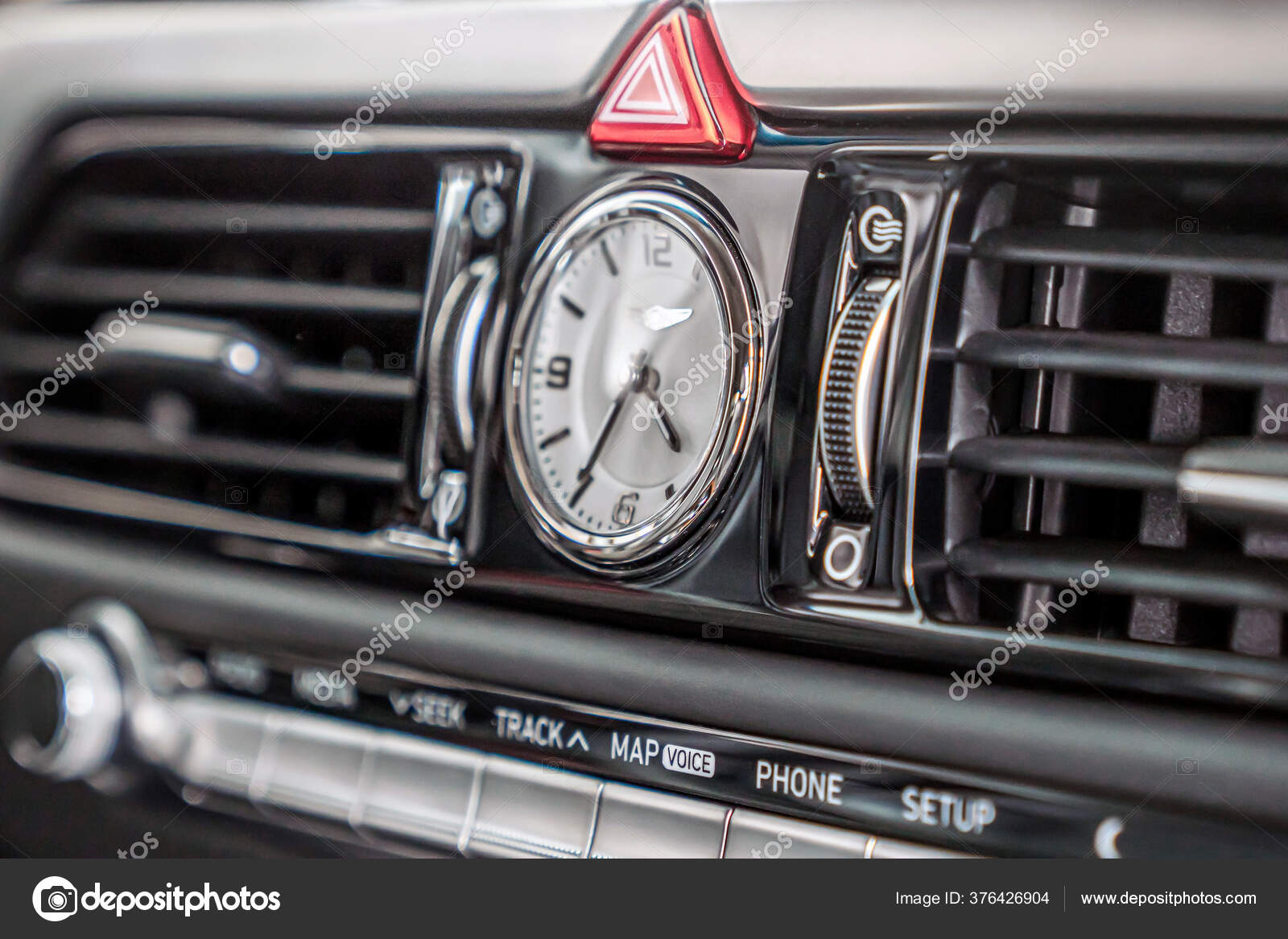 Analog clock in the car interior closeup — Stock Photo © Razgulyaev