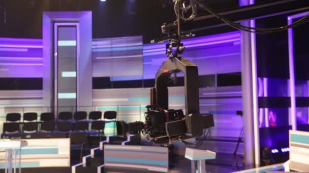 Studios Télévision Production Cinématographique Éclairage Panneaux Contrôle Caméra Foudre — Video