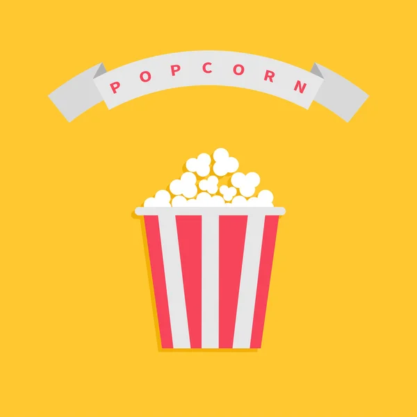 Popcorn und Filmstreifen mit Text — Stockvektor